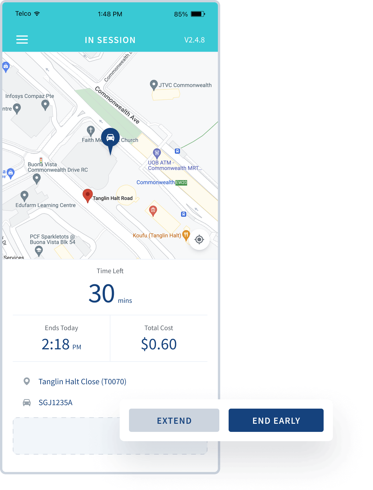 Main call-to-action button placement